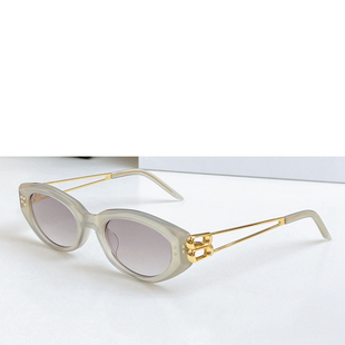 时尚网红风遮阳墨镜男女通用KUNST板材椭圆框太阳眼镜防紫外线灰