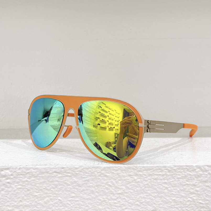 男椭圆墨镜个性女太阳镜垂钓酷炫反光镜片潮户外蓝黄紫大框starf