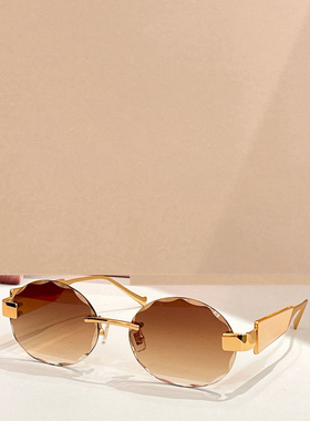 金属椭圆遮阳太阳镜男女款复古风