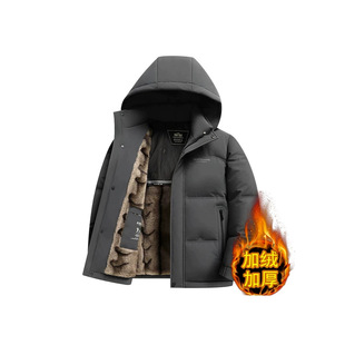 男士加厚连帽羽绒棉服冬季男装加厚中年商务休闲爸爸装保暖外套