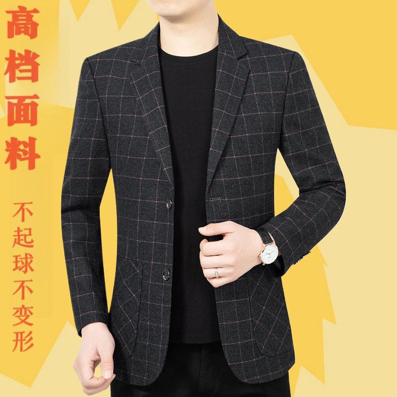 2023男士西服男装外套西装春秋男修身韩版中青年休闲商务一件代发