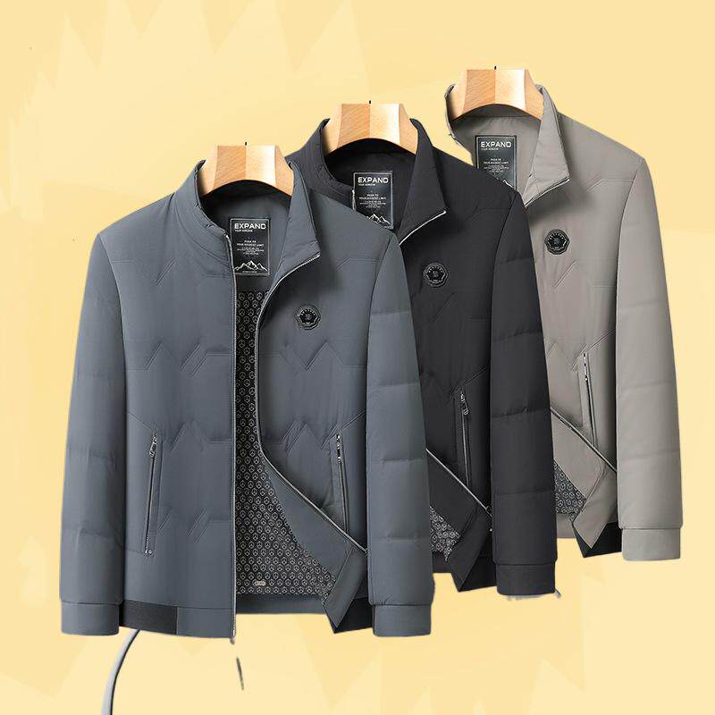 商务男士爸爸短款2025中青年夹克外套秋冬装休闲棉衣立领保暖