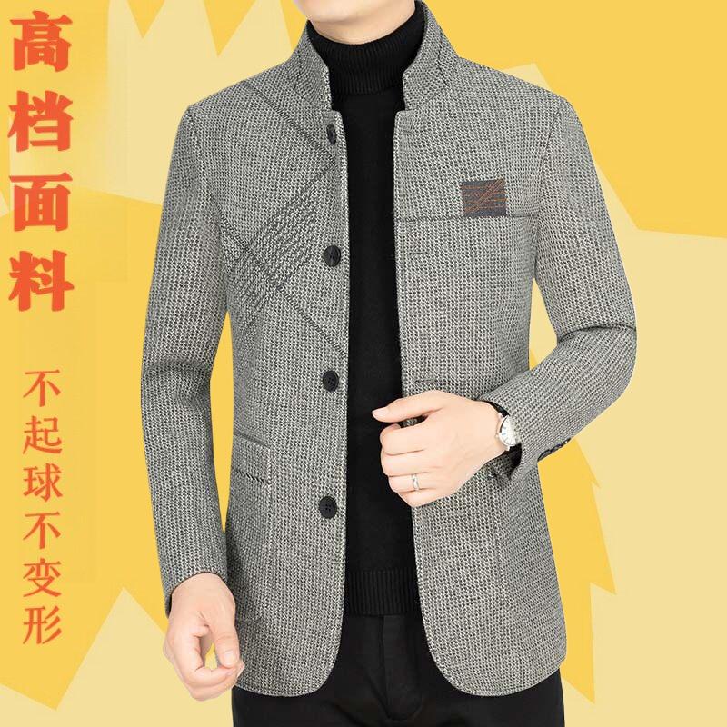 2023中青年春秋男装休闲毛呢外套