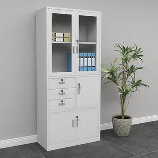 钢制办公室铁皮柜文件柜资料柜更衣室衣柜带锁员工储物杂物收纳柜