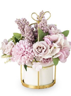 小盆栽ins干花花束假花家居客厅装饰摆件茶几桌面娟花艺摆设