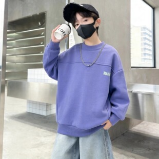 男童卫衣2026新款春装儿童外套痞帅风男孩春秋中大童长袖圆领上衣