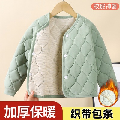 儿童校服神器内搭冬男童2025新款女童棉袄学生保暖内胆加厚棉上衣