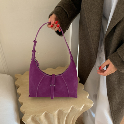 高颜值磨砂绒月牙包hobo腋下包