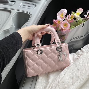 韩国时髦菱格小包包女2026新款高级质感手提戴妃包时尚超火斜挎包