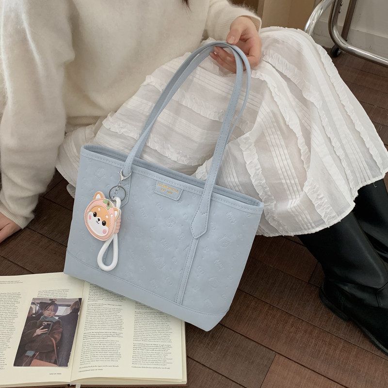 浪漫蓝色单肩托特包包女2025新款学生上课包大容量百搭通勤腋下包,箱包皮具/热销女包/男包,托特包,淘宝优惠券,粉丝福利购,淘宝优惠卷