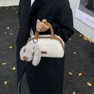 可爱毛绒手提包女式2025新款