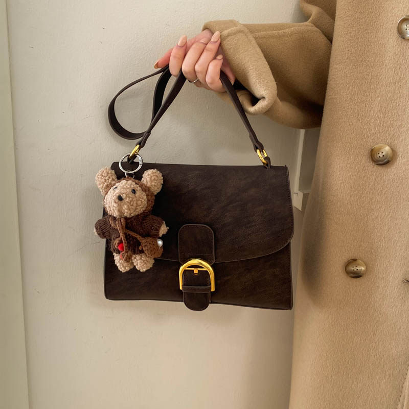 高级感磨砂复古小方包女时尚百搭单肩斜跨包邮差风皮带扣通勤包包,箱包皮具/热销女包/男包,小方包,淘宝优惠券,粉丝福利购,淘宝优惠卷