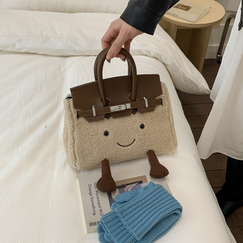 2025可爱巨好看的包包毛绒凯莉包女新款笑脸毛茸茸单肩挎包铂金包,箱包皮具/热销女包/男包,通用款女包,淘宝优惠券,粉丝福利购,淘宝优惠卷