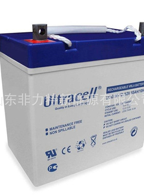 Ultracell蓄电池UL55-12 铅酸12V55AH 免维护 直流屏 UPS电源通信