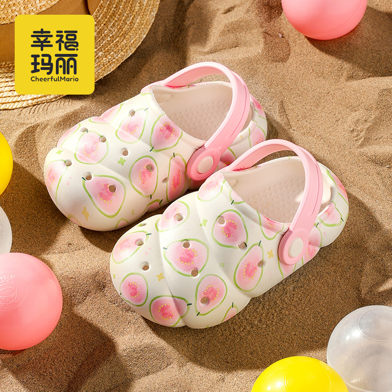 儿童洞洞鞋宝宝拖鞋男女童夏季凉拖包头幼儿小孩洗澡防滑软底