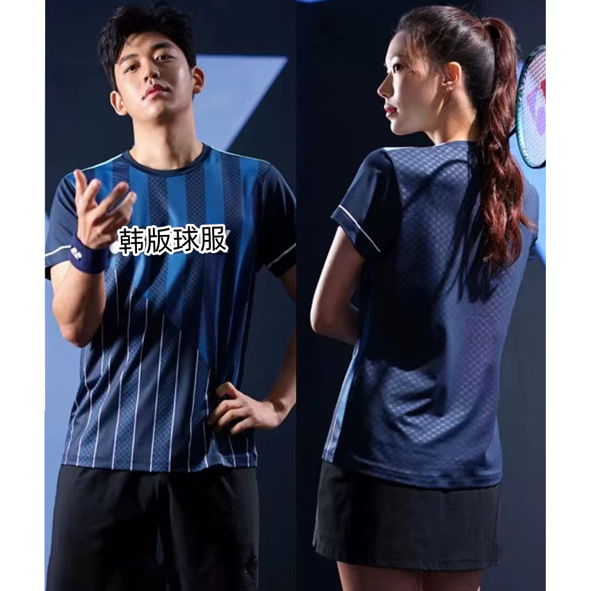2025韩版羽毛球服YY男女运动套装速干乒乓球衣网球服比赛队服定制
