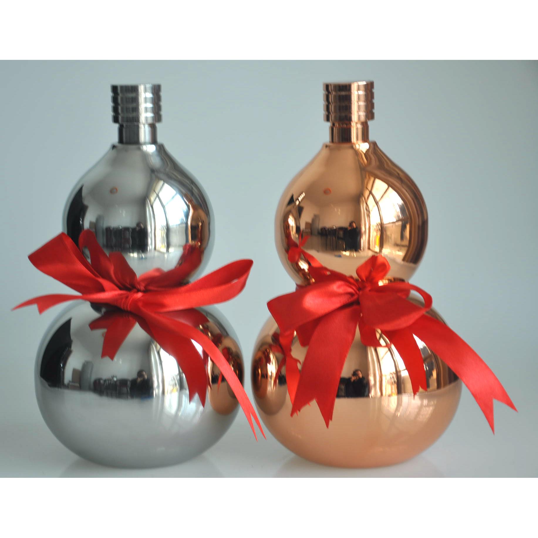 2U8K304不锈钢酒壶水壶白钢酒葫芦1斤3斤7斤随身户外便携白空酒瓶