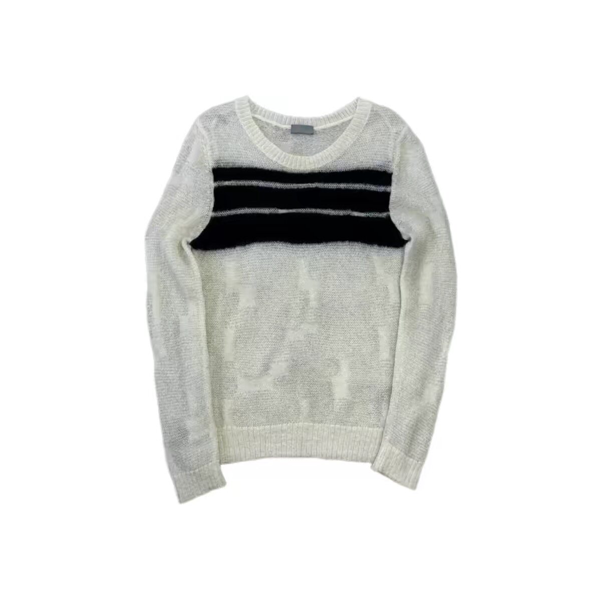 thumbnail for Hedi Boy Homme 07aw Navigate Mohair striped knit sweater steals the same style as Opium