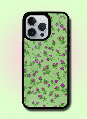欧美风wf新款绿色小碎花手机壳适用iPhone16pro防摔保护套15promax/14plus/13mini少女心潮