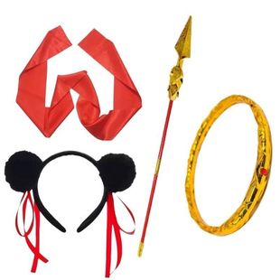 火尖枪儿童哪吒三件套伸缩兵器玩具拼接套装哪吒闹海儿童扮演道具