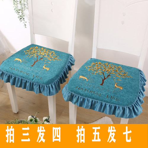 加厚防滑可拆洗红实木椅子坐垫