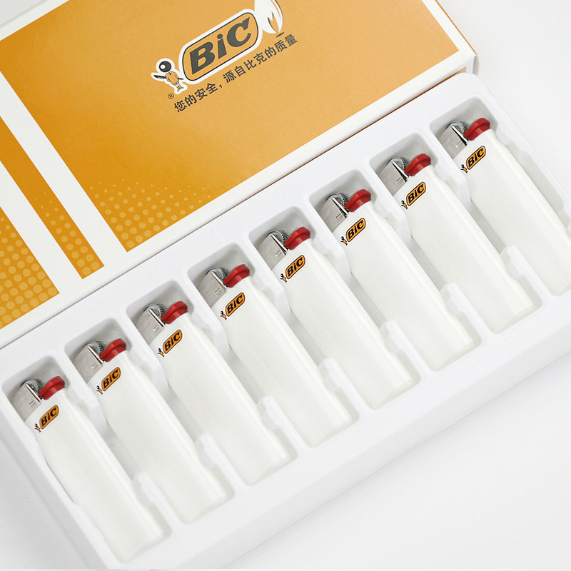 进口法国比克8支礼盒J5J3一次性打火机砂轮迷你火石创意个性火机