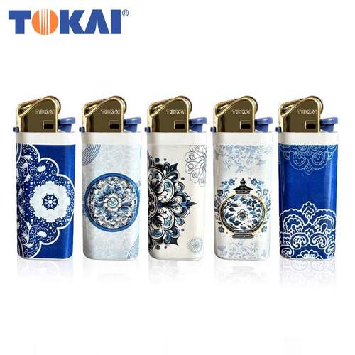 日本东海一次性打火机青花瓷砂轮打火机便携式点烟器送男友礼物