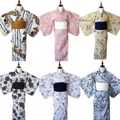 外贸原单日本传统和服浴衣烫金银