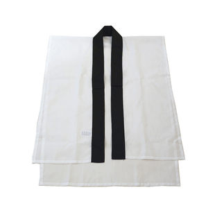 日本传统和服男士襦袢简易打底衫 白色内搭提花高级抗皱面料