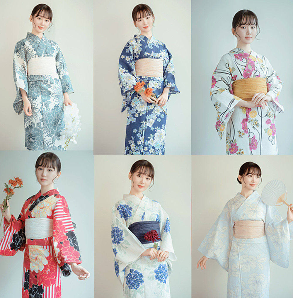 日本和服浴衣女 传统款式高级纯棉质地日本旅游写真和服外贸原单