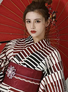 日本和服浴衣女 传统新款 纯棉质地 日本旅游写真和服浴衣YUKATA