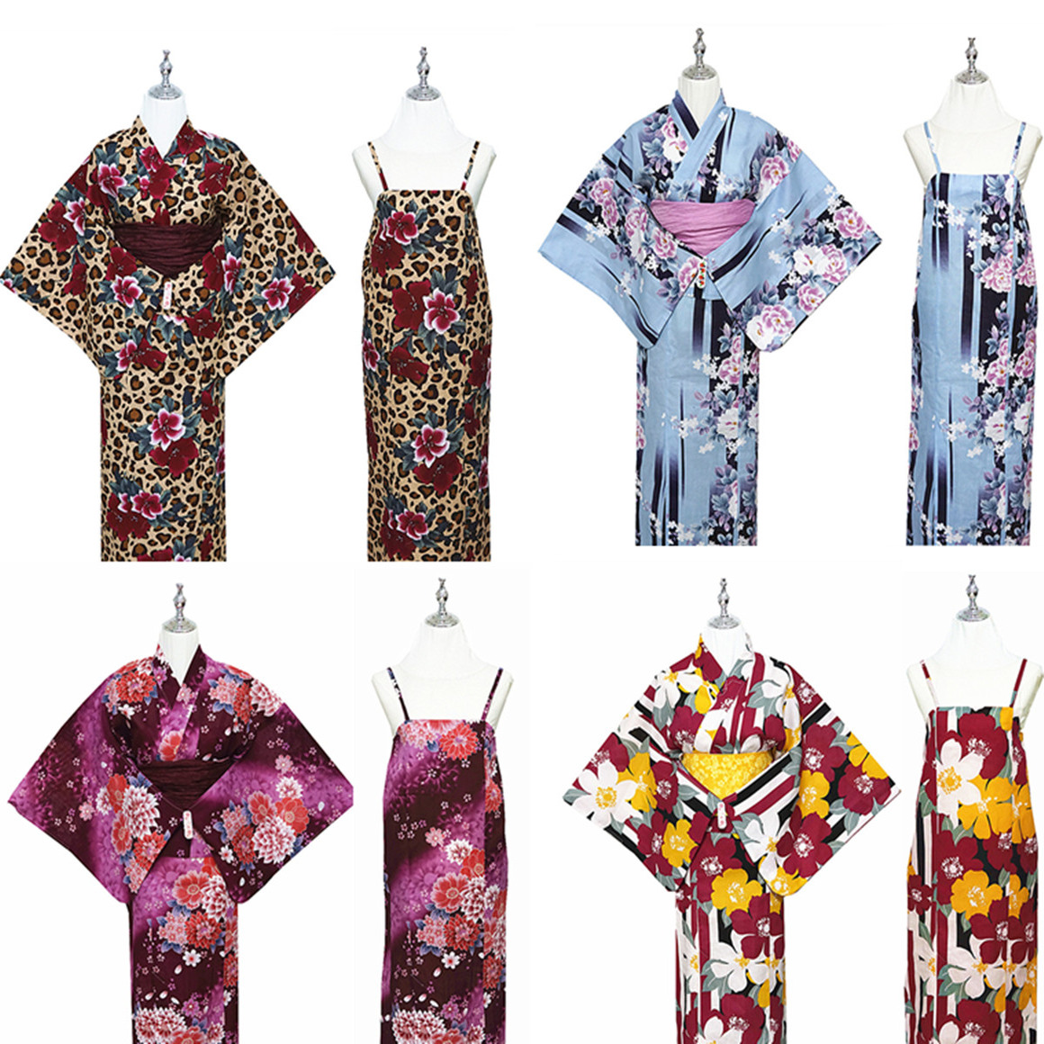 日本传统和服浴衣女分体二部式 女士吊带裙正宗和服纯棉面料新款