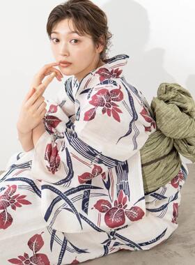 日本和服浴衣女传统款式高级棉麻质地日本旅游写真和服浴衣YUKATA