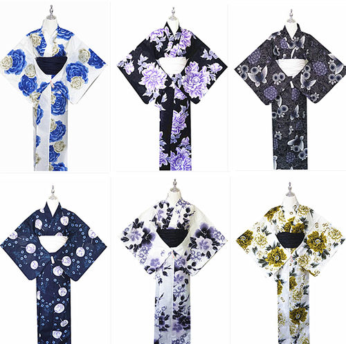 日本大码和服浴衣女传统纯棉面料