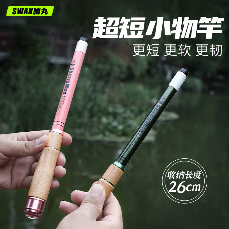 胜丸即钓套装短节迷你小物钓鱼竿