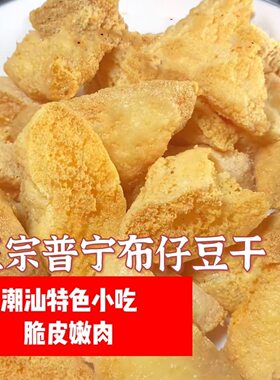 普宁脆皮布仔豆干油炸豆干潮汕特产小吃脆皮嫩肉特餐厅一包500克