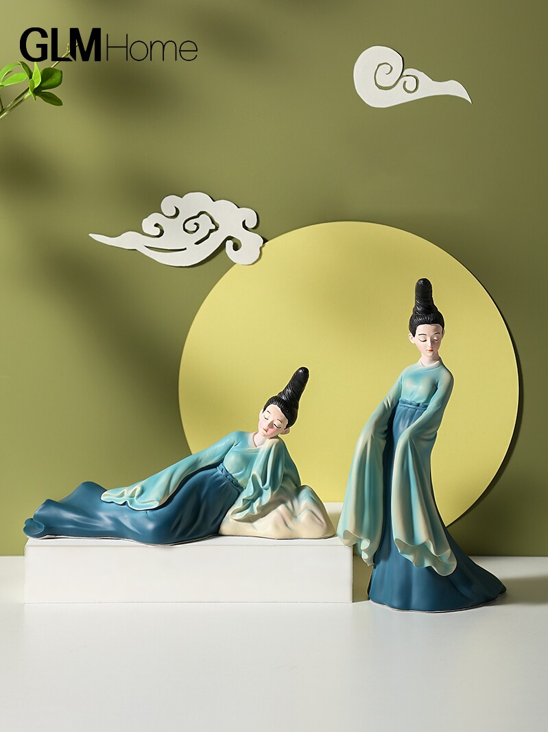 新的中国风创意祇有这个绿色女士艺术饰品可访问豪华家庭客厅酒柜