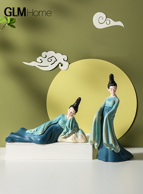 新的中国风创意祇有这个绿色女士艺术饰品可访问豪华家庭客厅酒柜