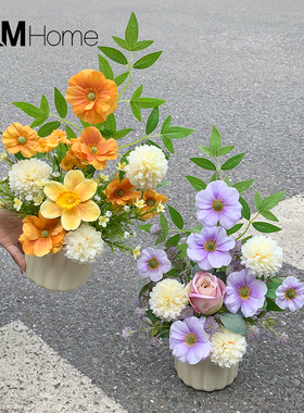 设计师自创盆栽花桌面摆件超美