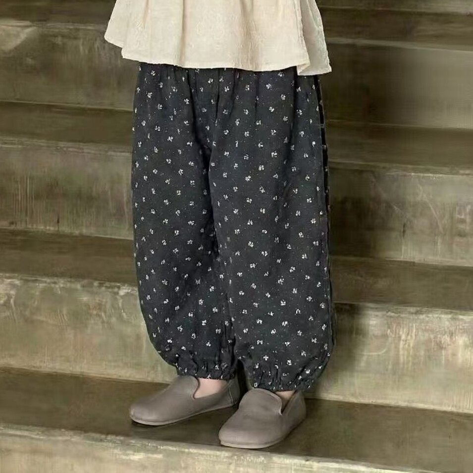女童夏季韩系碎花防蚊裤