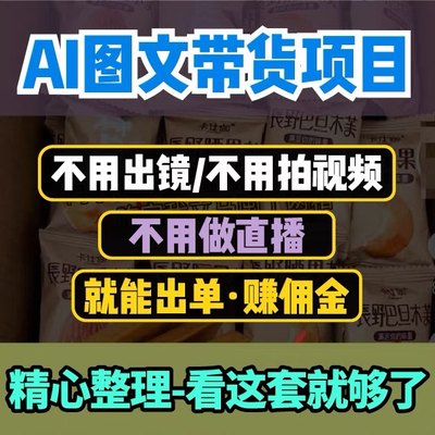 2024AI图文带货项目，手把手带教课程，风口项目，不出境，不直播