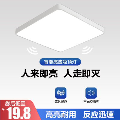 led智能感应吸顶灯声控雷达过道