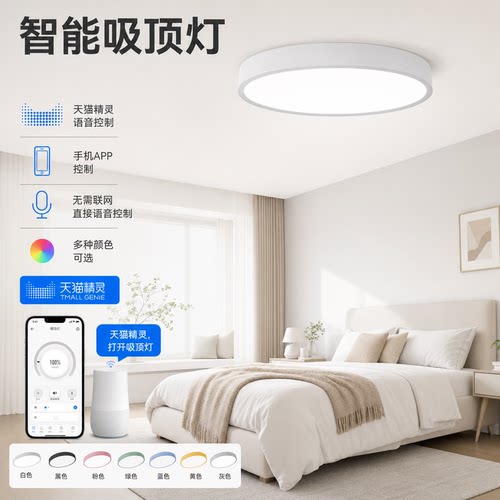 离线语音智能吸顶灯简约现代家用
