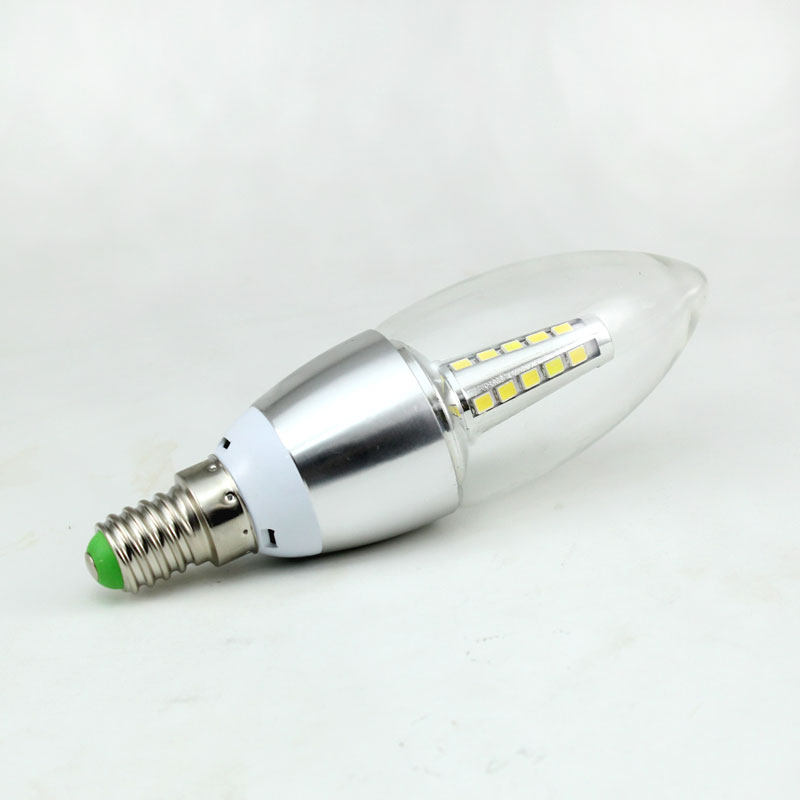 LED蜡烛灯泡E14小螺口E27大螺口超亮节能家用尖泡拉尾水晶灯光源