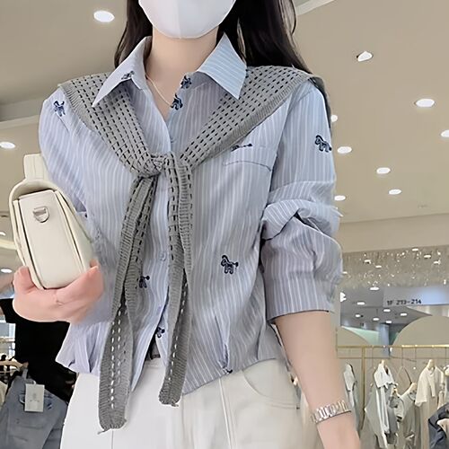 短款小个子披肩长袖刺绣