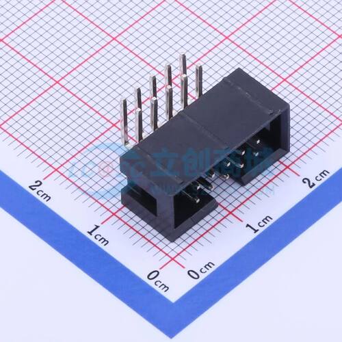 线对板针座 X9555WR-2x05-6TV01 弯插,P=2.54mm 2x5P电子元件BOM