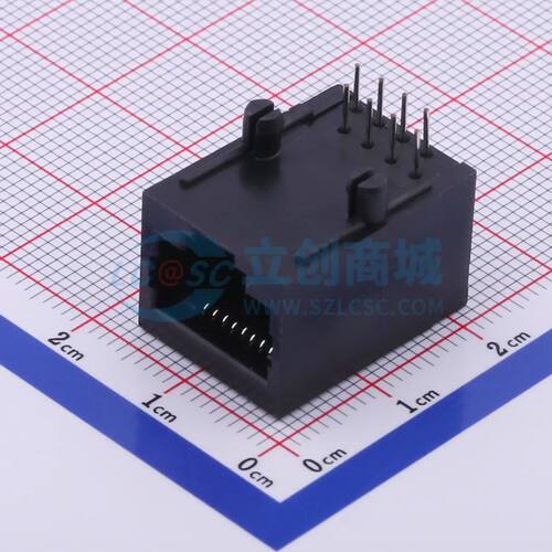 以太网连接器(RJ45 RJ11) DS1128-05-S8B8P 插件 弯插不带LED电子