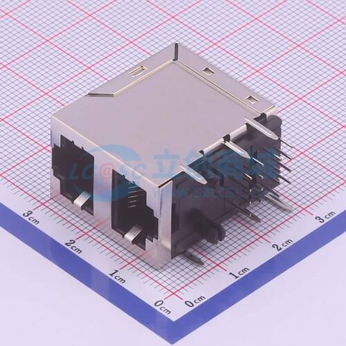 以太网连接器(RJ45 RJ11) DS1131-02-S8B8P 插件 弯插不带LED电子