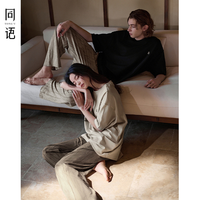 同语25年新款情侣睡衣夏季莫代尔棉家居服春夏天可外穿套装男女士