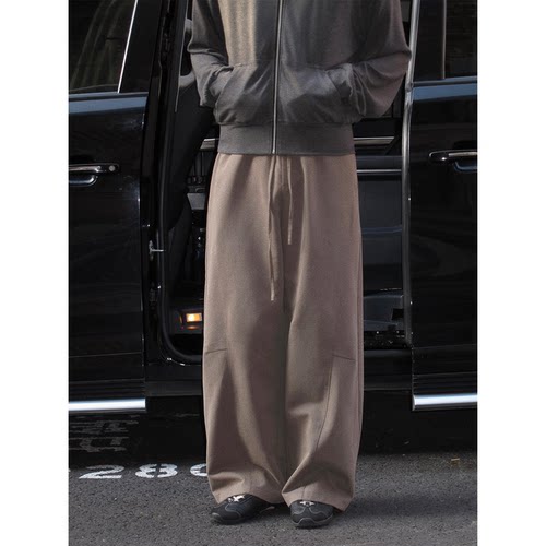 天丝长绒棉抽绳宽松休闲长裤